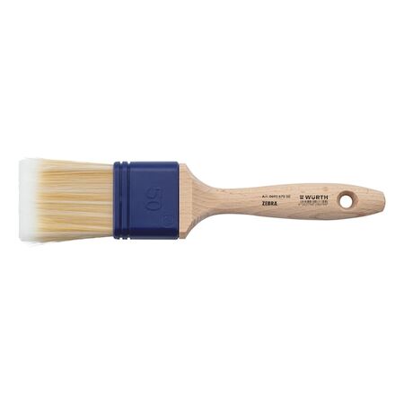 Flat Brush WB for Water-Based Paints | Synthetic Bristles | Comfortable Beech Wood Handle | Liquid-Tight Ferrule | by Wurth