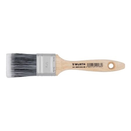Flat Brush WB for Water-Based Paints | Synthetic Bristles | Stainless Steel Ferrule | Comfortable Wood Handle | by Wurth