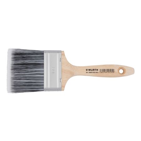 Flat Brush WB for Water-Based Paints | Synthetic Bristles | Stainless Steel Ferrule | Comfortable Wooden Handle | by Wurth