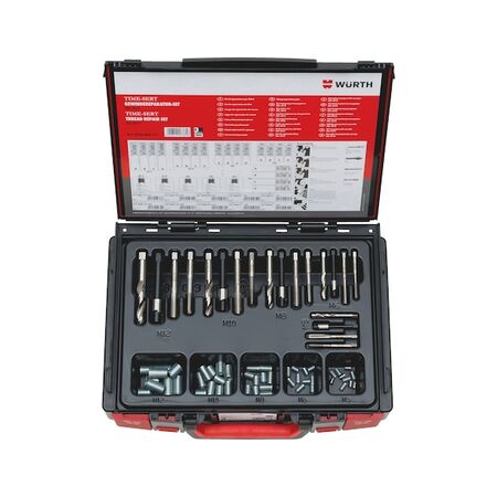 TIME SERT Thread Repair Assortment | 70 Pieces | M5 to M12 | Pressure-Tight Seal | by Wurth