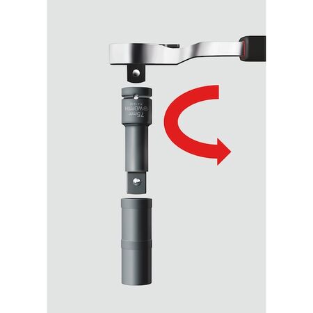 1/2 Inch Double Spiral Socket Set | 5-Piece Set | Impact Socket Design | Easy Removal of Damaged Fasteners | by Wurth