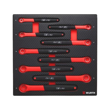 VDE Box-End Wrench Set | 9 Pieces | Carbon Finish | Compatible with ORSY System | by Wurth