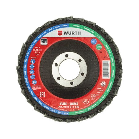 Fleece Segmented Grinding Disc | Very Fine Design | 115 mm Diameter | @Each | by Wurth