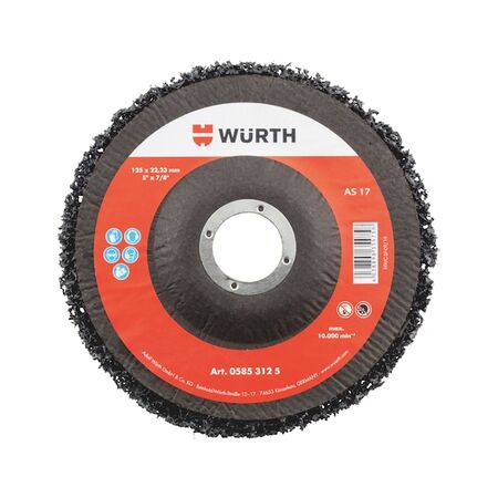 Nylon Abrasive Fleece Disc with Fabric Plate | 100 mm Diameter | 12400 RPM Max Speed | Flexible & Elastic | by Wurth