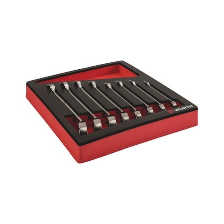 Multi Ratchet Combination Wrench Set | 8 Pieces | Carbon Finish | Compatible with ORSY System | by Wurth