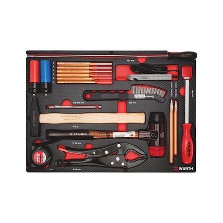 Striking Tool Set | 19-Piece Mixed Assortment | Carbon Finish | by Wurth