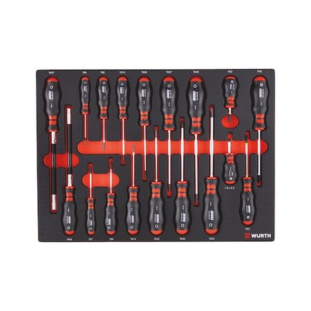 Screwdriver Set 841 | 18 Pieces | Carbon Finish | ORSY Compatible | by Wurth