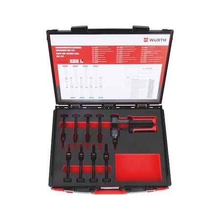 HES 412 Handheld Setting Pliers | 16-Piece Assortment | Quick-Change System | M4 to M12 Compatibility | @PCS of 1 | by Wurth