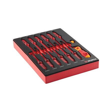 VDE Screwdriver Set 441 | 14 Pieces | Carbon Finish | by Wurth