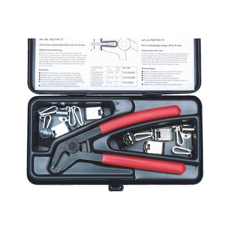 Fixing Clamp Set 17PCS | Rapid Attachment & Release | Angled Pliers | by Wurth