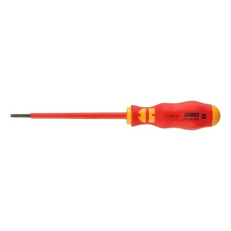 VDE Flat Slotted Screwdriver | Insulated for Live Parts | 100mm Blade Length | by Wurth