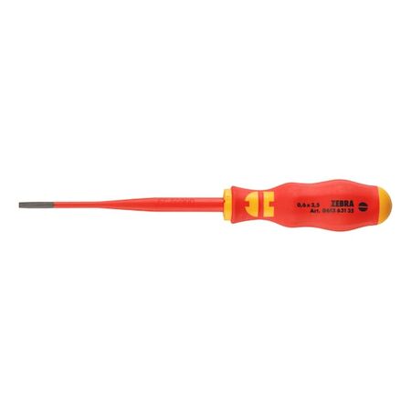 VDE Ultra Slim Flat Slotted Screwdriver | 0.6 x 3.5 mm Tip | Black Oxide Finish | @Each by Wurth