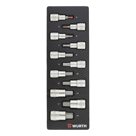 Hexagon Socket Wrench Set | 11 Pieces | Carbon Finish | Compatible with ORSY System | by Wurth