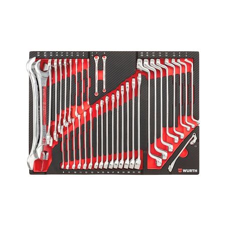 Combination Wrench Set 36 Pieces | Carbon Finish | Compatible with ORSY System | by Wurth