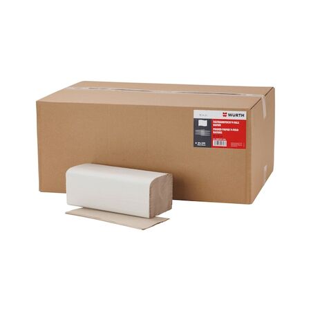 Folded paper towel, V-fold with surface embossing