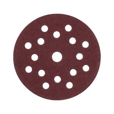 Dry Abrasive Paper Disc Wood | Multi-Hole P80 | 125mm Diameter | Hook and Loop Adhesive | @Pack of 50 | by Wurth