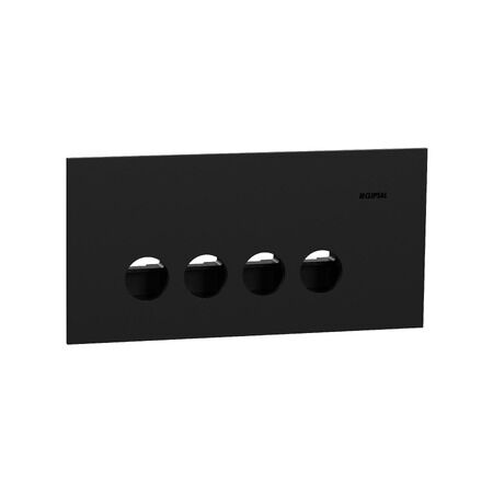 Clipsal Solis 4 Gang Horizontal Grid Plate | Zen Black Matt Finish | Durable Plastic | @Each of 1 | by Clipsal