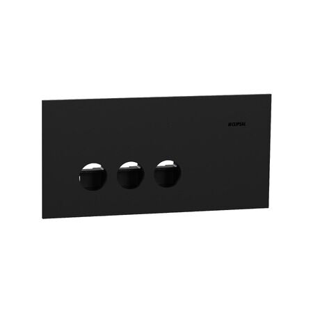 Clipsal Solis 3 Gang Horizontal Grid Plate | Matt Black Finish | Durable Plastic | by Clipsal