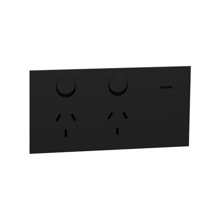 Clipsal Solis Double Switch Power Point | 230V-240V | 10A Rated | Horizontal Flush Mount | @Each of 10 | by Clipsal