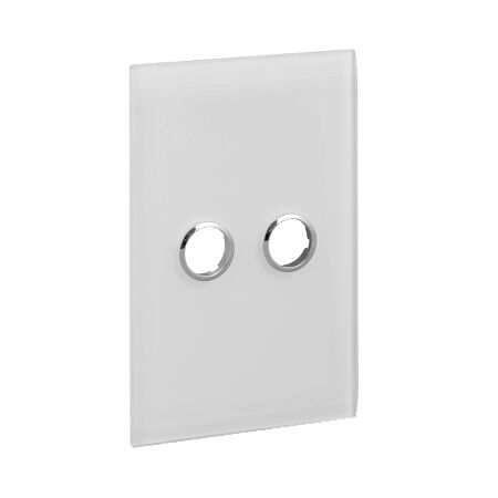 C-Bus Control and Management System Glass Fascia 2 Gang, Saturn Series, Rectangular Pure White