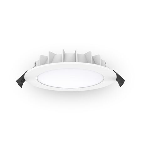 10W Flush Lens low profile LED downlight with dimmable driver - Tri-CCT - White