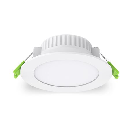 7W Low Profile LED Downlight Dimmable - 100deg - w/F&P - White - Recessed Lens - Tri Colour