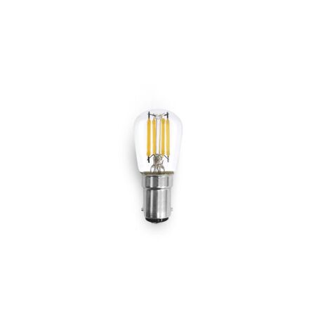 2W ST26 LED FILAMENT PILOT LAMP B15 WW NON-DIM CLEAR