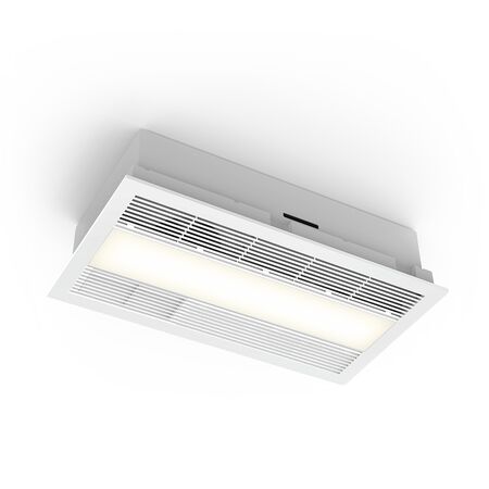 2000W PTC high velocity bathroom heater & exhaust w/LED panel - White - tri-cct