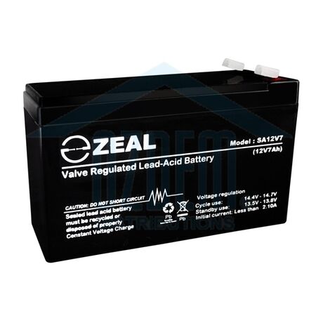 ZEAL SLA-12V 7AH(C20) BATT F1 TERMINAL 1YR