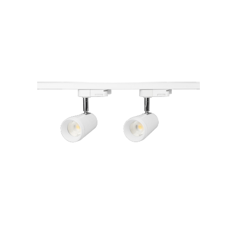 2 x 10W LED Dimmable Adj. Spotlights c/w 1m Track Pack - WH/60deg/CW