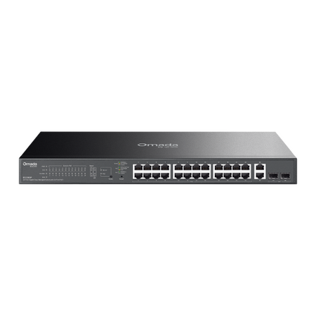 TP-LINK OMADA 28-PORT EASY MANAGED GIGABIT SWITCH, POE+(24), SFP(2), 250W, 5YR
