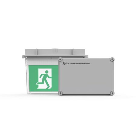 Mercury Pro Exit Light with remote driver and battery in IP65 case