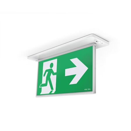 Ektor Lynk Razor Recessed EM edgelite Exit - 24M - Black - PRO w/wireless