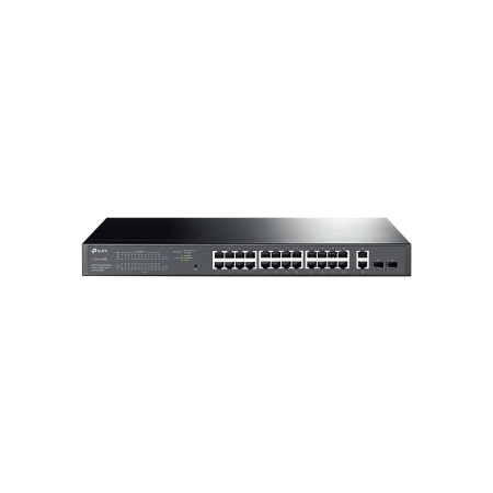 TP-LINK 28-PORT EASY SMART GIGABIT SWITCH, POE+(24), SFP(2), 250W, METAL CASE, 5YR