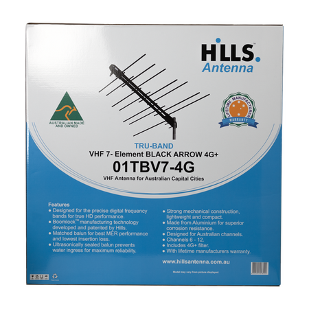Hills Antenna 01TBV7-4G Tru-Band 7-Element VHF Black Arrow 4G Antenna