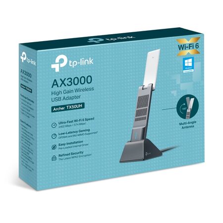 TP-LINK ARCHER AX3000 WI-FI 6 DUAL-BAND USB 3.0 ADAPTER, HIGH GAIN, 3YR