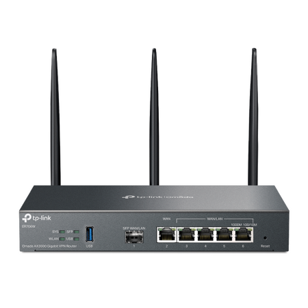 TP-LINK OMADA AX3000 DUAL-BAND GIGABIT VPN ROUTER, GbE SFP(1),WAN(1), LAN/WAN(4), 5YR