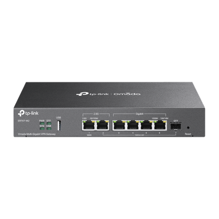 TP-LINK OMADA MULTI-GIG VPN ROUTER, 2.5G WAN(1), LAN/WAN(1), GbE SFP(1), LAN/WAN(4), 5YR