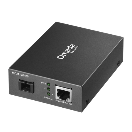 TP-LINK OMADA WDM MEDIA CONVERTER,GE RJ45, SINGLE MODE, 1550nm TX/1310nm RX, 20KM, 3YR