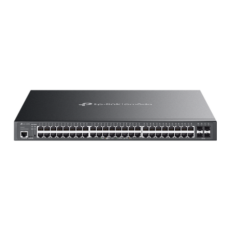 TP-LINK OMADA 52-PORT MANAGED GIGABIT L2+ RACK SWITCH, POE+(48), SFP(4), 384W, 5YR