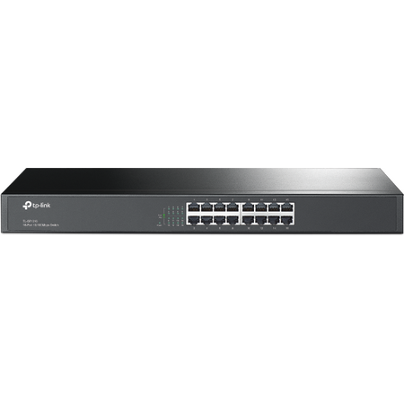 TP-LINK 16-PORT UNMANAGED RACKMOUNT SWITCH, 10/100(16), 19" STEEL CASE, 5YR
