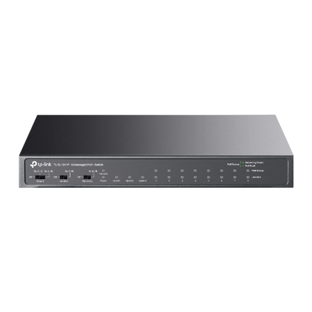 TP-LINK 8-PORT UNMANAGED GIGABIT SWITCH, POE+(8), GbE (2) , SFP(1), 65W, METAL CASE, 5YR