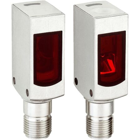 WE4SL-3P2232V Miniature Sensor, Photoelectric through beam sensor, Receiver, Stainless steel, Wash-down design, PNP, Laser class 1, red-light, Scanning distance 0 … 60 m, Adjustment via single teach-in button, Connector M8, 4-pin