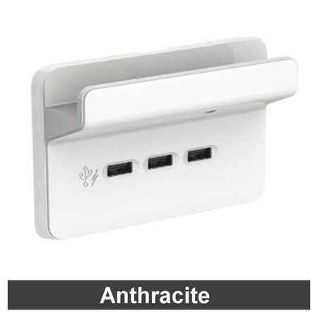 3 Gang Horizontal Shelf Anthracite