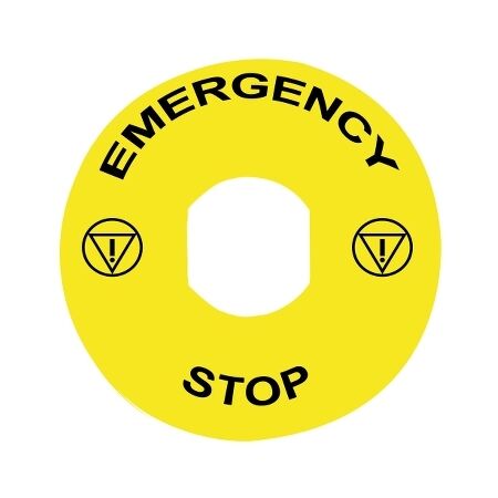 EMERGENCY STOP LEGEND 90MM