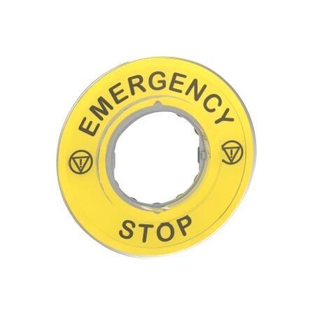 Circular Emergency Stop 3D Legend Plate