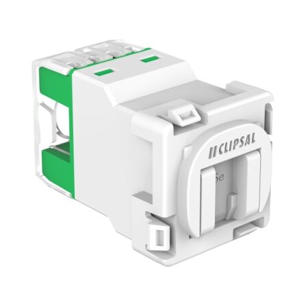 RJ45 JACK CAT5E UTP 30M SHUTTER WHITE