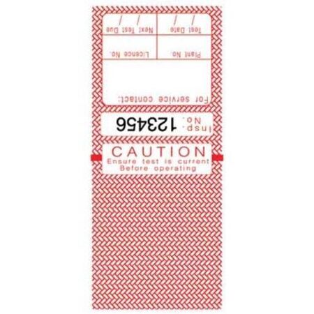 Promark NSW Test Tag Self Laminating with Security Flap - Red