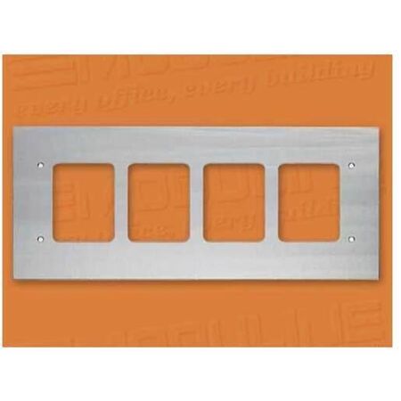 Fascia 4 Gang S/Steel Electric