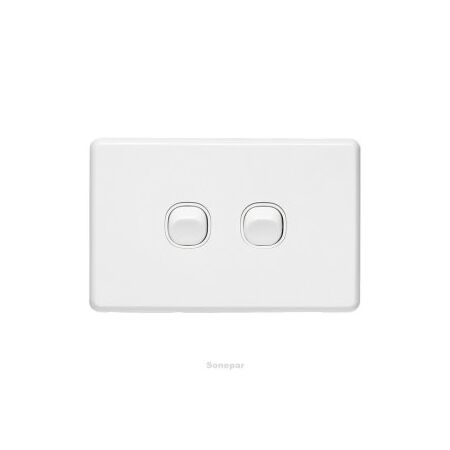 Switch 2 Gang IP66 Horizontal White